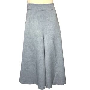 Five Plus Cropped Trouser Skirt Pants Gray Twill Sz S/M Modern High Rise A Line